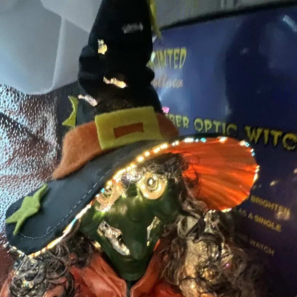 VINTAGE Fiber Optic Halloween Witch Light‎ Up Lamp Decor 18